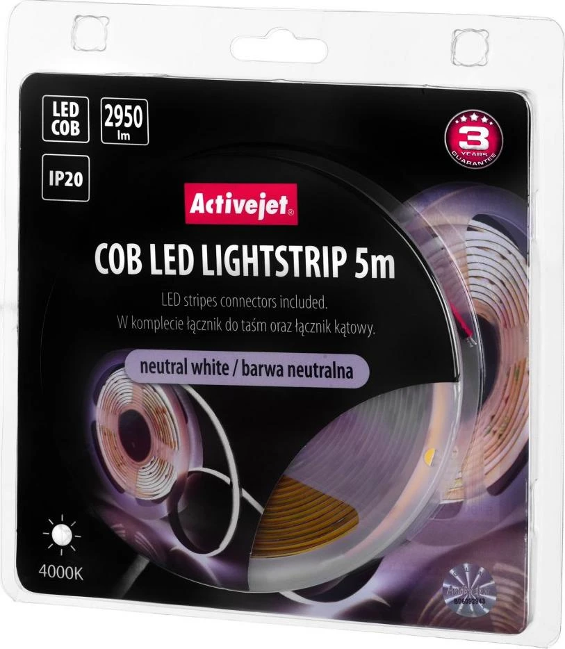 LED Juosta - Activejet Aje-cob 5m Neutralus, Baltas