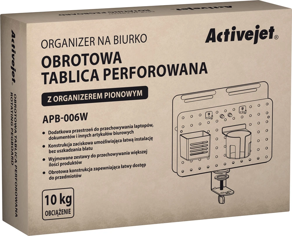 Stalo organizatorius - Activejet APB-006W 362 × 158 × 445 mm pilkai baltas
