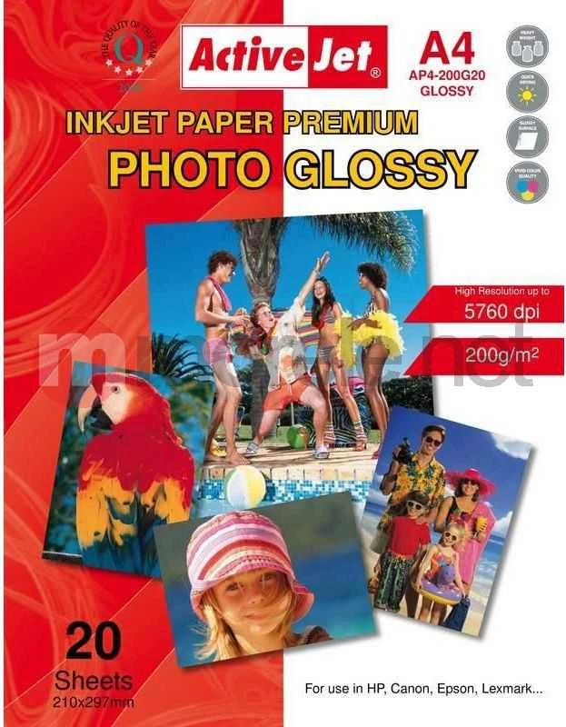 ACTIVEJET fotopop. blizgus A4 20vnt,200g