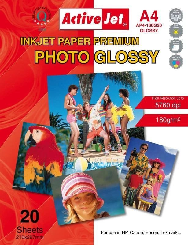 Activejet Blizgus popierius AP4-180G20 (A4; 20 vnt.)