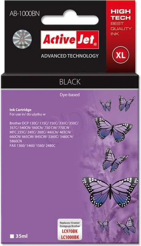 Rašalo Kasetė - Activejet AB-1000BN, 35 ml Juoda