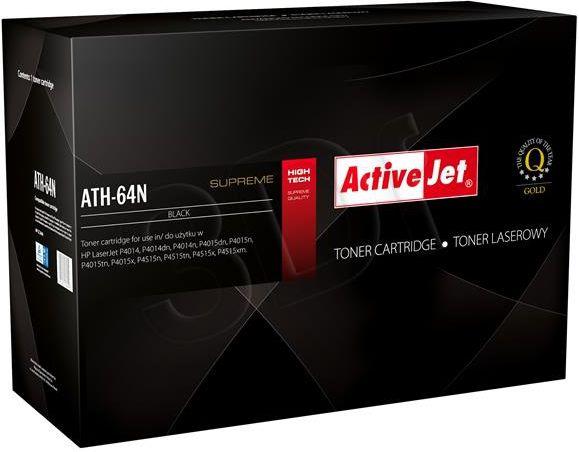 Toneris - Activejet ATH-64N Suderinamas Su HP 64A CC364A Juodas 10000 Puslapių