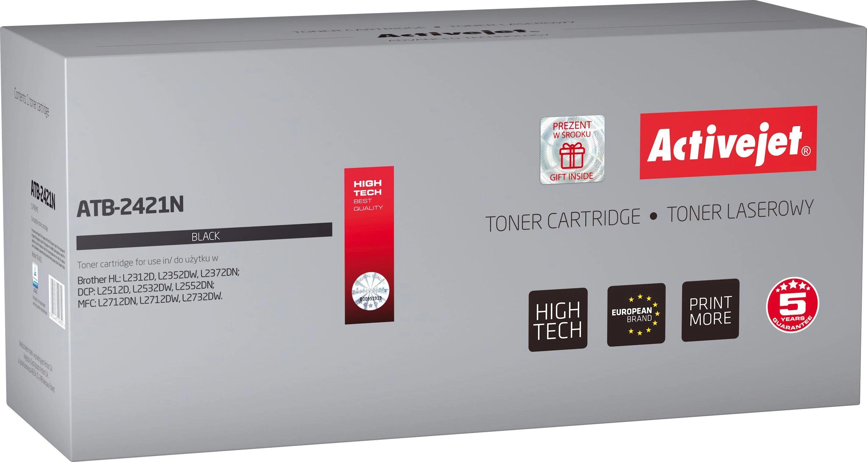 Toneris Activejet ATB-2421N (pakaitinis Brother TN-2421, Supreme, 3000 psl., juodas)