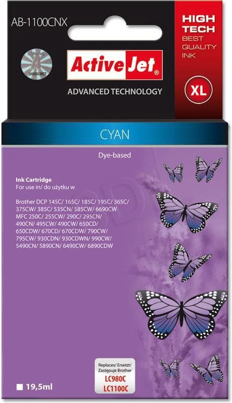 Brother LC1100C CYAN, skirtas BH9