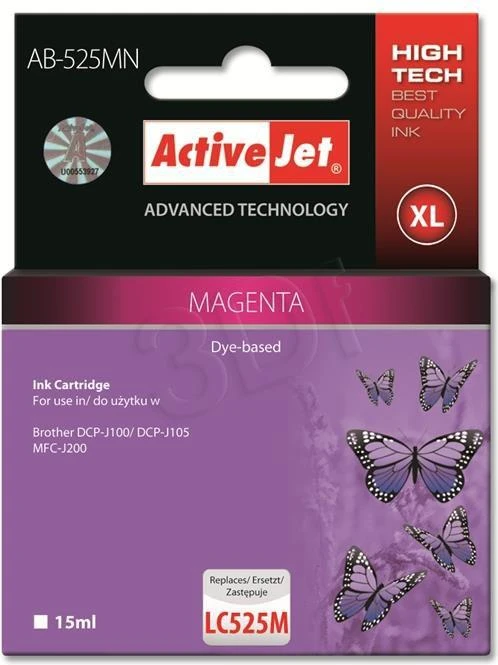 Rašalo Kasetė - Activejet AB-525MN Raudona 15ml