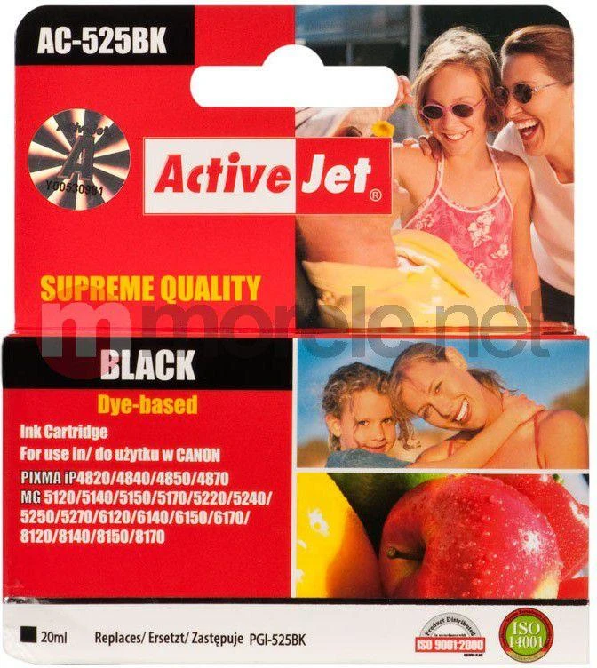 Toneris - Activejet ACC-525BN Suderinamas Su Canon PGI-525Bk Juodas