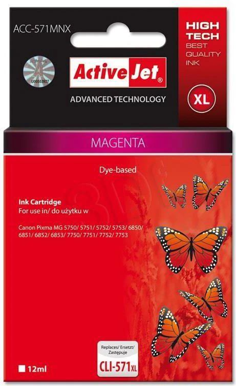 Rašalo Kasetė - Activejet ACC-571MNX Raudona 12 ml