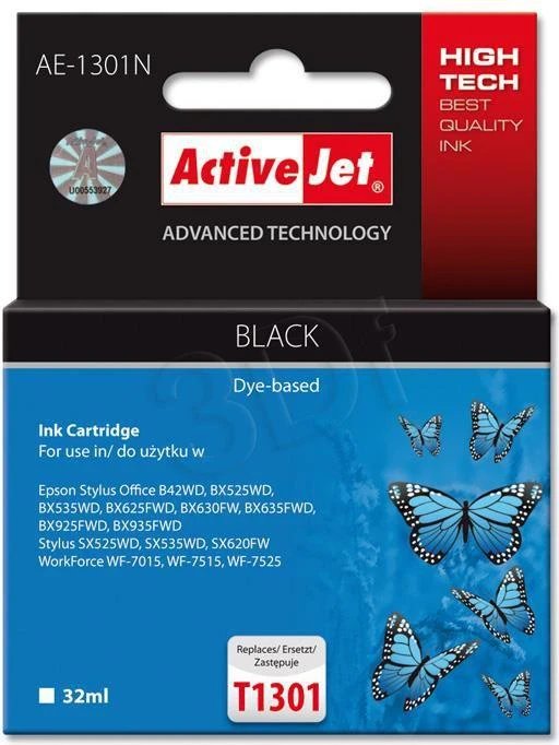 Rašalo Kasetė - Activejet AE-1301N Juoda