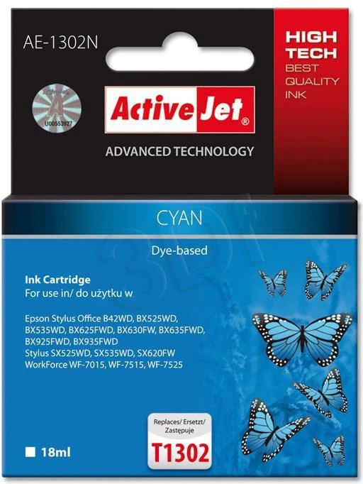 Rašalo Kasetė - Activejet AE-1302N Mėlyna