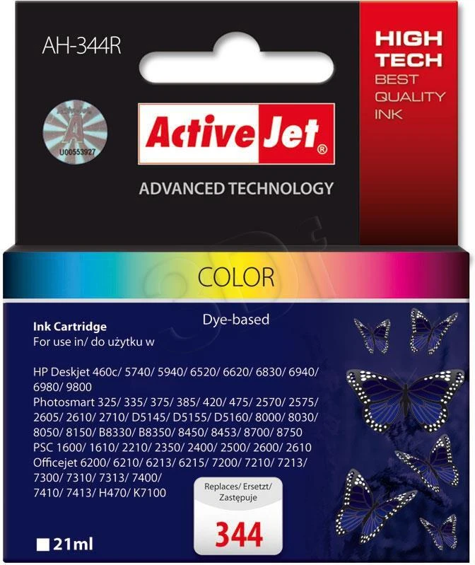 Rašalo Kasetė - Activejet AH-344R, 21 ml, Spalvotas