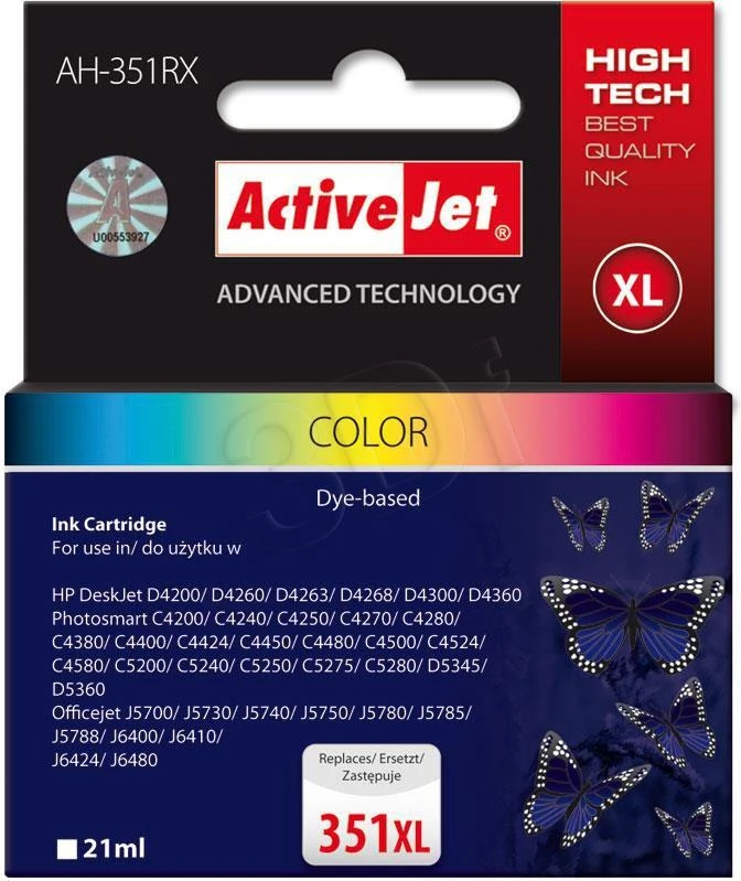 Rašalo kasetė - Activejet AH-351RX Spalvota, Didelės Talpos Suderinama su HP 351XL