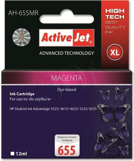 Rašalo Kasetė - Activejet AH-655MR suderinama su HP 655 magenta
