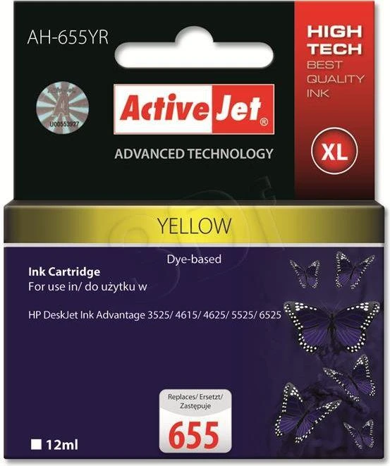 Rašalo Kasetė - Activejet AH-655YR 12ml Geltona