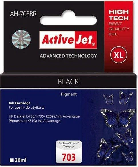Rašalo Kasetė - Activejet Ah-703br 20ml Juoda