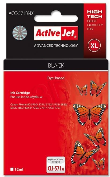 Rašalo Kasetė - Activejet ACC-571BNX Juoda 12 ml