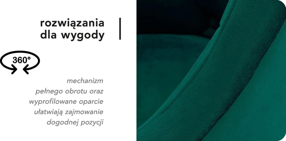 Activeshop Pasukamas fotelis 4Rico QS-BL14G Velvet Žalias