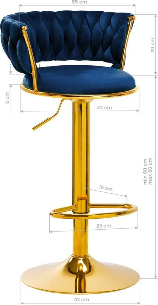 Activeshop Baro kėdė 4RICO ROMAN VELVET SEABLUE