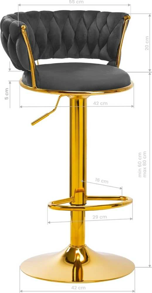 Activeshop Baro kėdė 4RICO ROMAN VELVET Pilkas