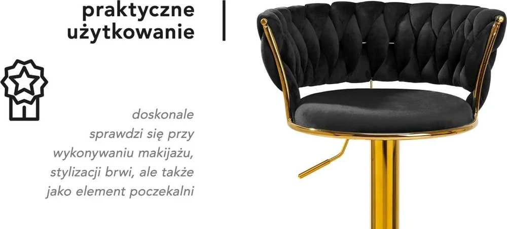 Activeshop Baro kėdė 4RICO ROMAN VELVET Juodas