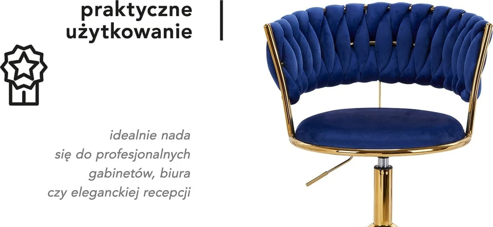 Activeshop Biuro kėdė su ratukais 4Rico QS-GW01G Velvet Mėlyna
