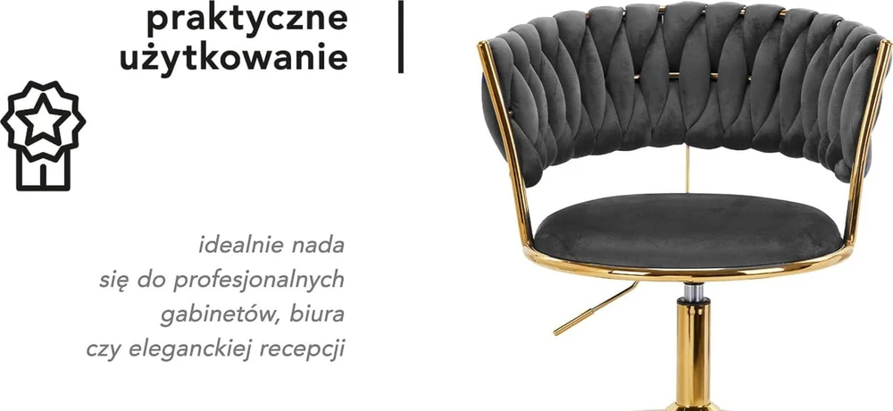 Activeshop Biuro kėdė su ratukais 4Rico QS-GW01G Velvet Pilkas
