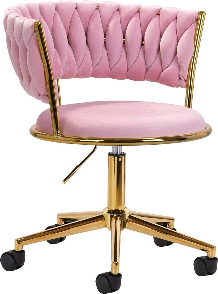 Activeshop Biuro kėdė su ratukais 4Rico QS-GW01G Velvet Rožinė
