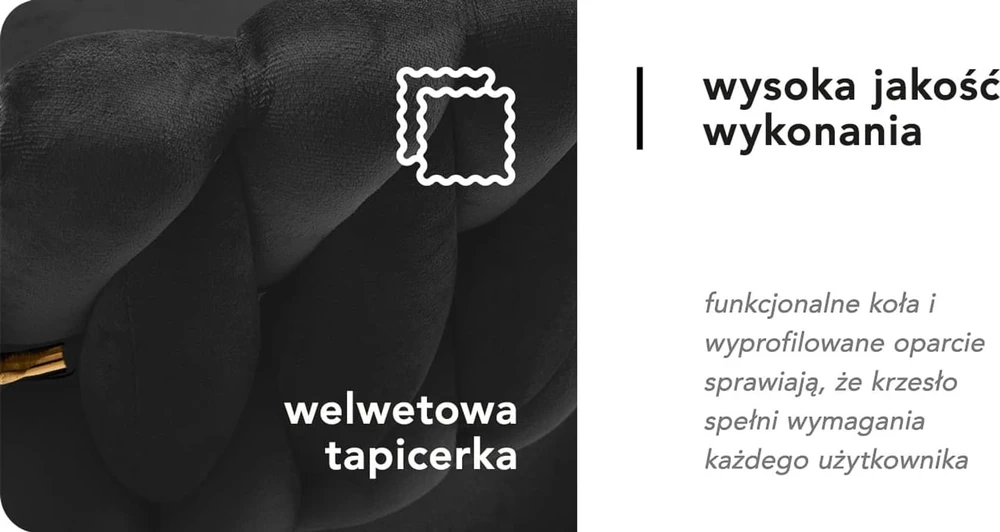 Activeshop Biuro kėdė su ratukais 4Rico QS-GW01G Velvet Juodas