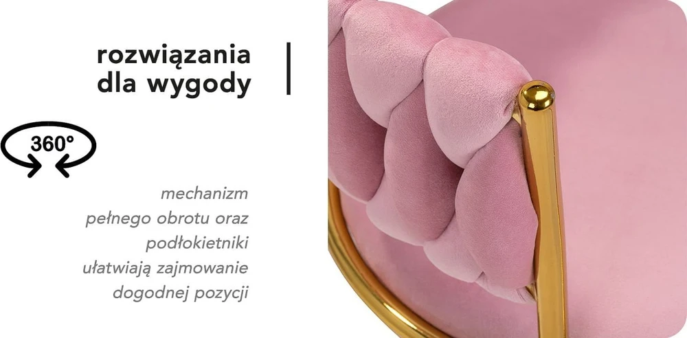 Activeshop Biuro kėdė su ratukais 4Rico QS-GW01G Velvet Rožinė