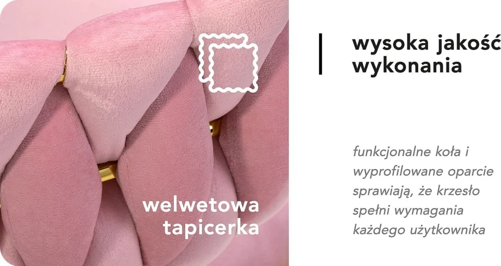 Activeshop Biuro kėdė su ratukais 4Rico QS-GW01G Velvet Rožinė
