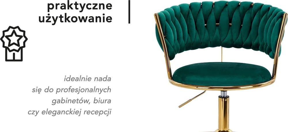 Activeshop Biuro kėdė su ratukais 4Rico QS-GW01G Velvet Žalias
