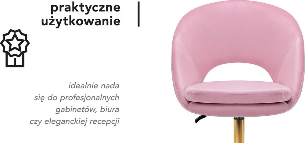 Activeshop Pasukama kėdė 4Rico QS-MF18G, rožinė