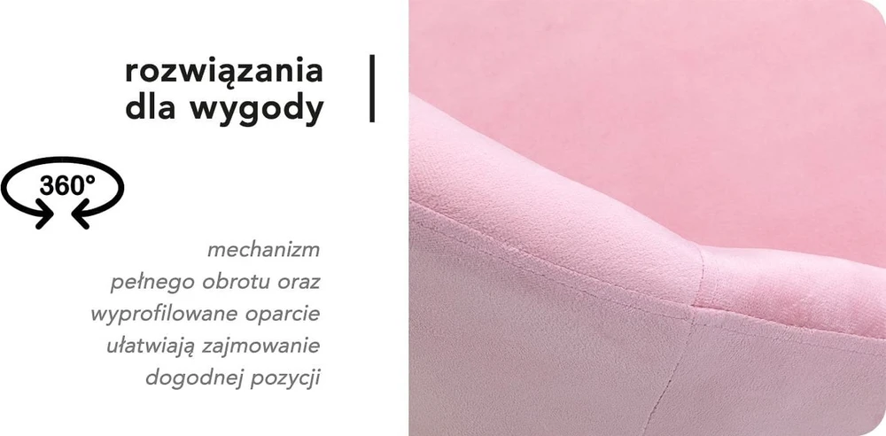 Activeshop Pasukama kėdė 4Rico QS-MF18G, rožinė