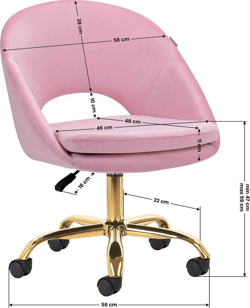 Activeshop Pasukama kėdė 4Rico QS-MF18G, rožinė