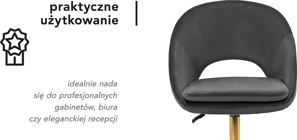 Fotelis Activeshop Biuro kėdė su ratukais 4Rico QS-MF18G Velvet Pilkas