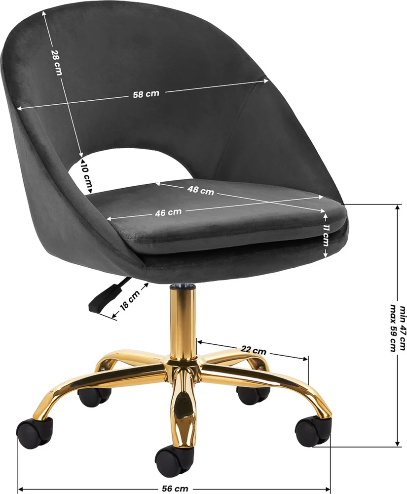 Fotelis Activeshop Biuro kėdė su ratukais 4Rico QS-MF18G Velvet Pilkas