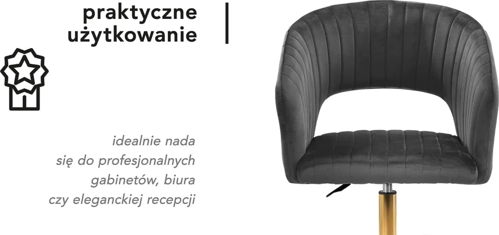 Fotelis Activeshop Biuro kėdė su ratukais 4Rico QS-OF212G Velvet Pilkas