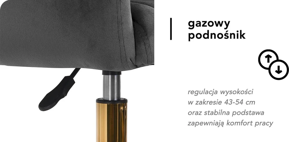 Fotelis Activeshop Biuro kėdė su ratukais 4Rico QS-OF212G Velvet Pilkas