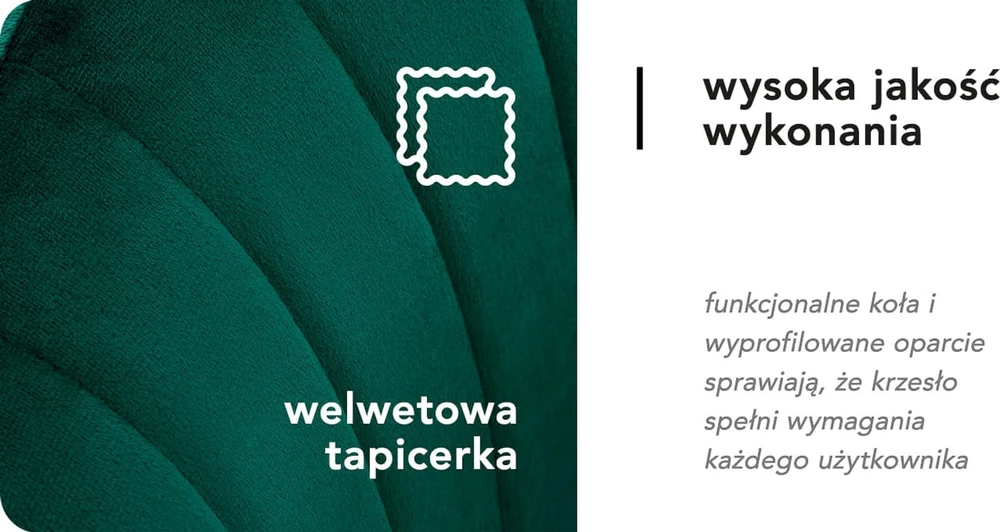 Fotelis Activeshop Biuro kėdė su ratukais 4Rico QS-OF212G Velvet Žalias