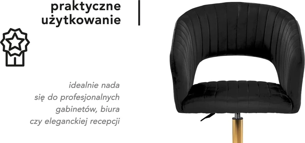 Fotelis Activeshop Biuro kėdė su ratukais 4Rico QS-OF212G Velvet Juodas