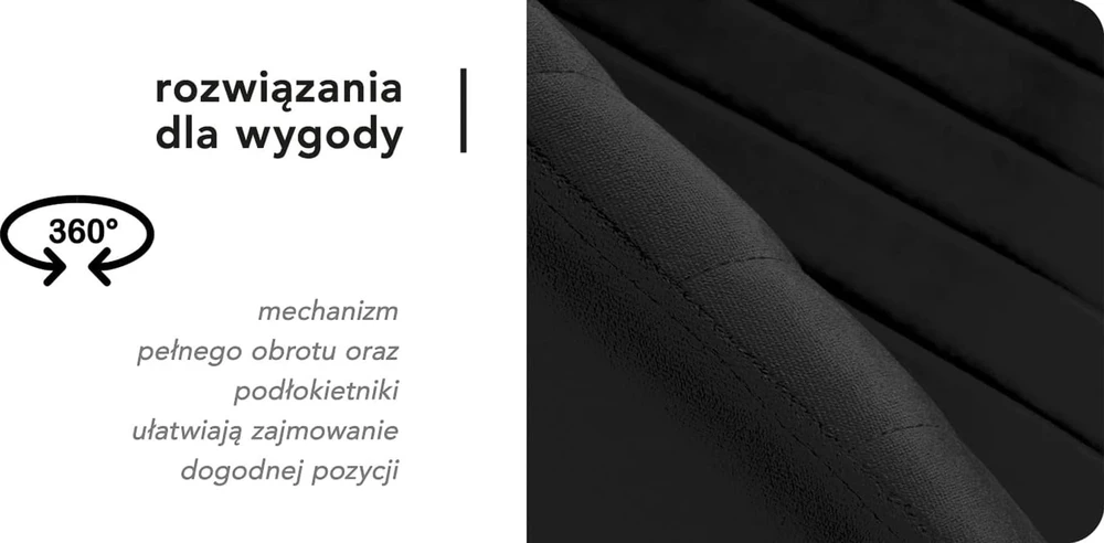 Fotelis Activeshop Biuro kėdė su ratukais 4Rico QS-OF212G Velvet Juodas