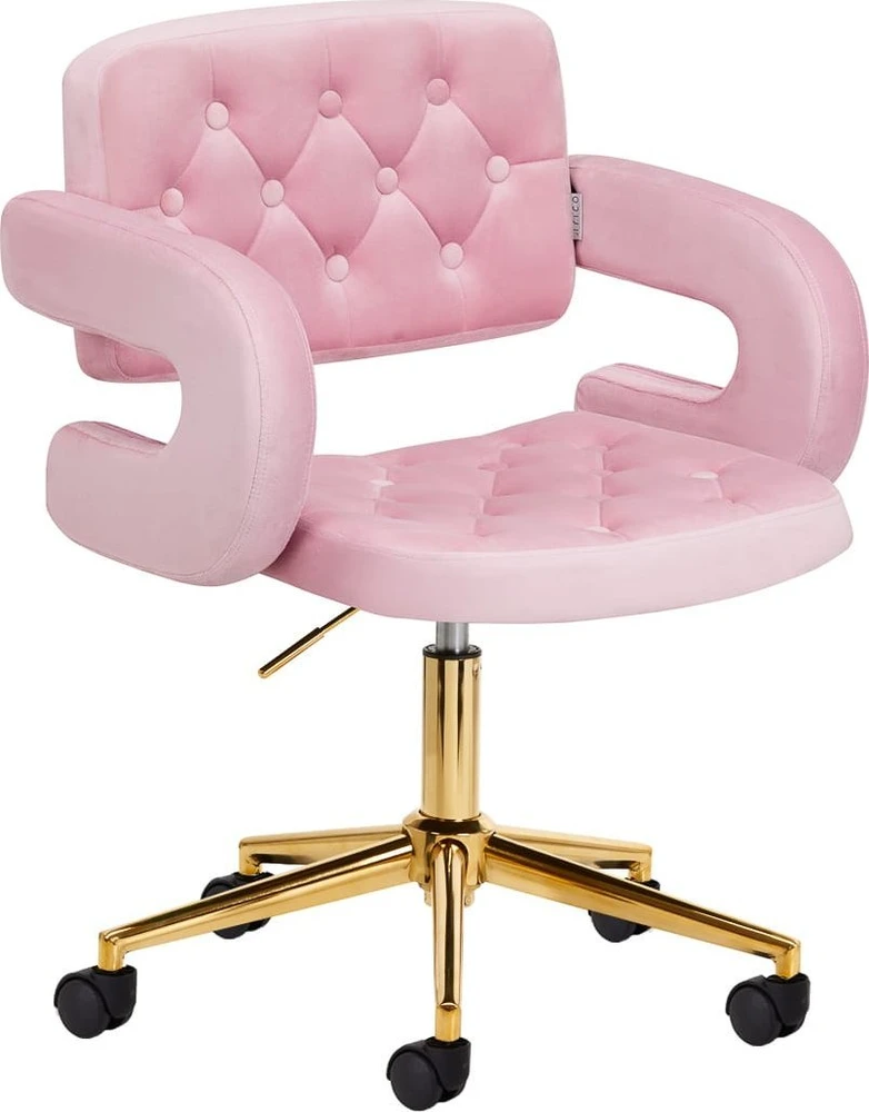 Activeshop Biuro kėdė su ratukais 4Rico QS-OF213G Velvet Rožinė