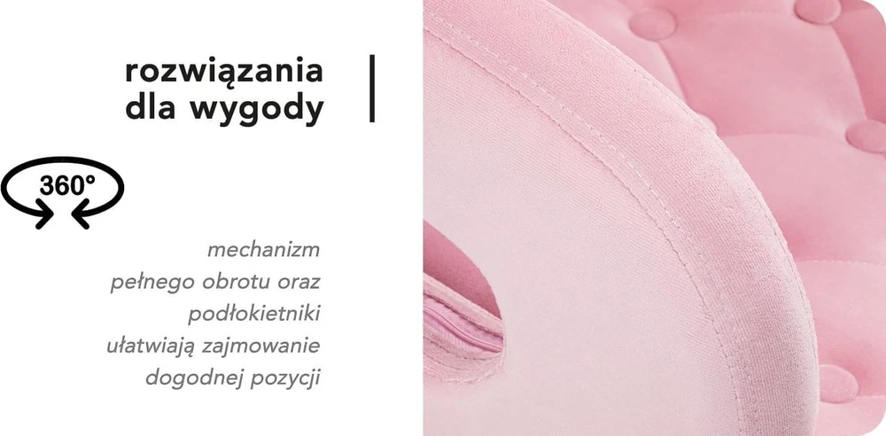Activeshop Biuro kėdė su ratukais 4Rico QS-OF213G Velvet Rožinė