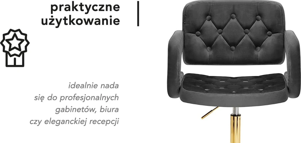 Fotelis Activeshop Biuro kėdė su ratukais 4Rico QS-OF213G Velvet Pilkas