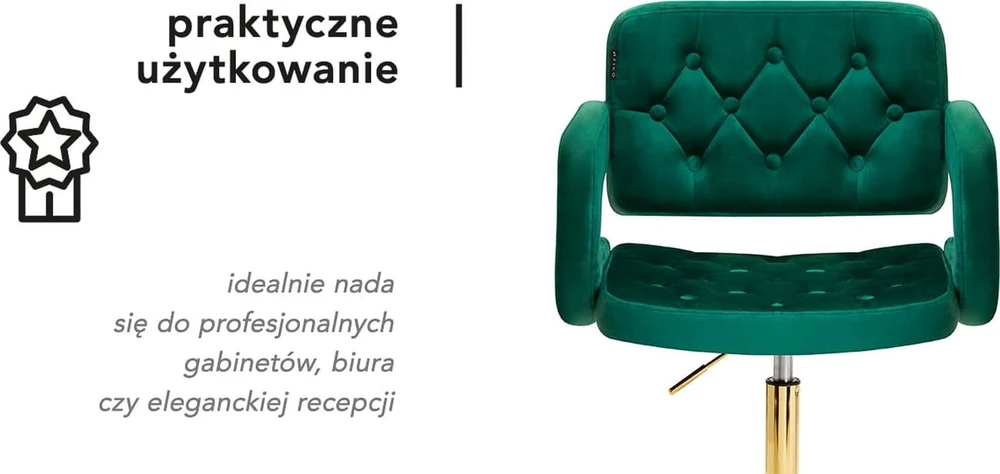 Activeshop Biuro kėdė su ratukais 4Rico QS-OF213G Velvet Žalias