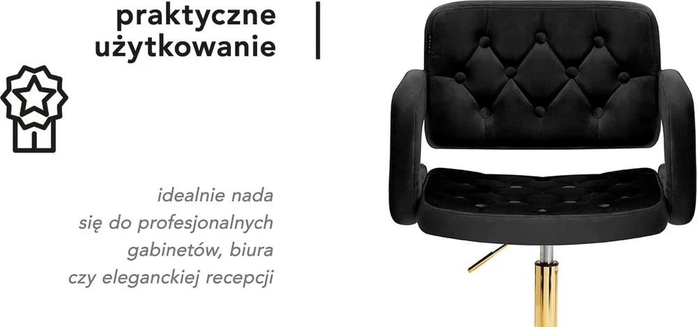 Fotelis Activeshop Biuro kėdė su ratukais 4Rico QS-OF213G Velvet Juodas