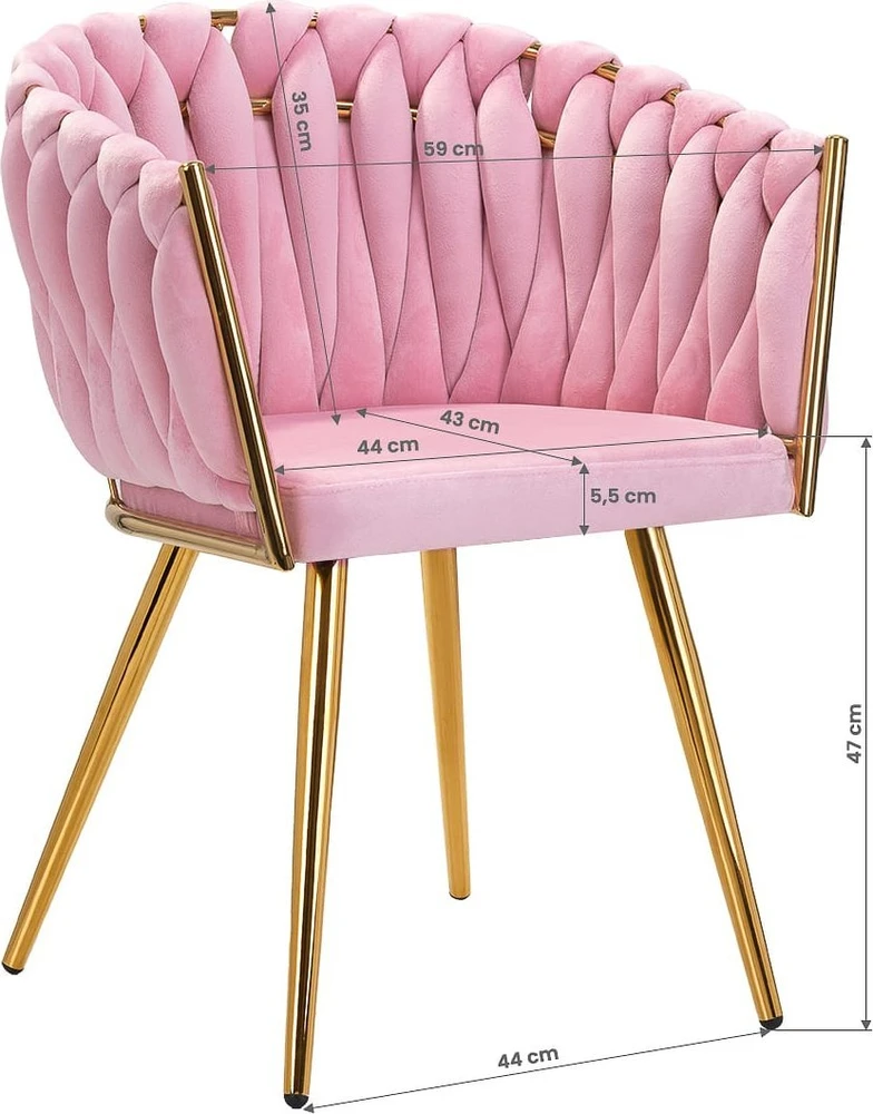 Activeshop Fotelis 4Rico QS-GW06G Velvet Rožinė
