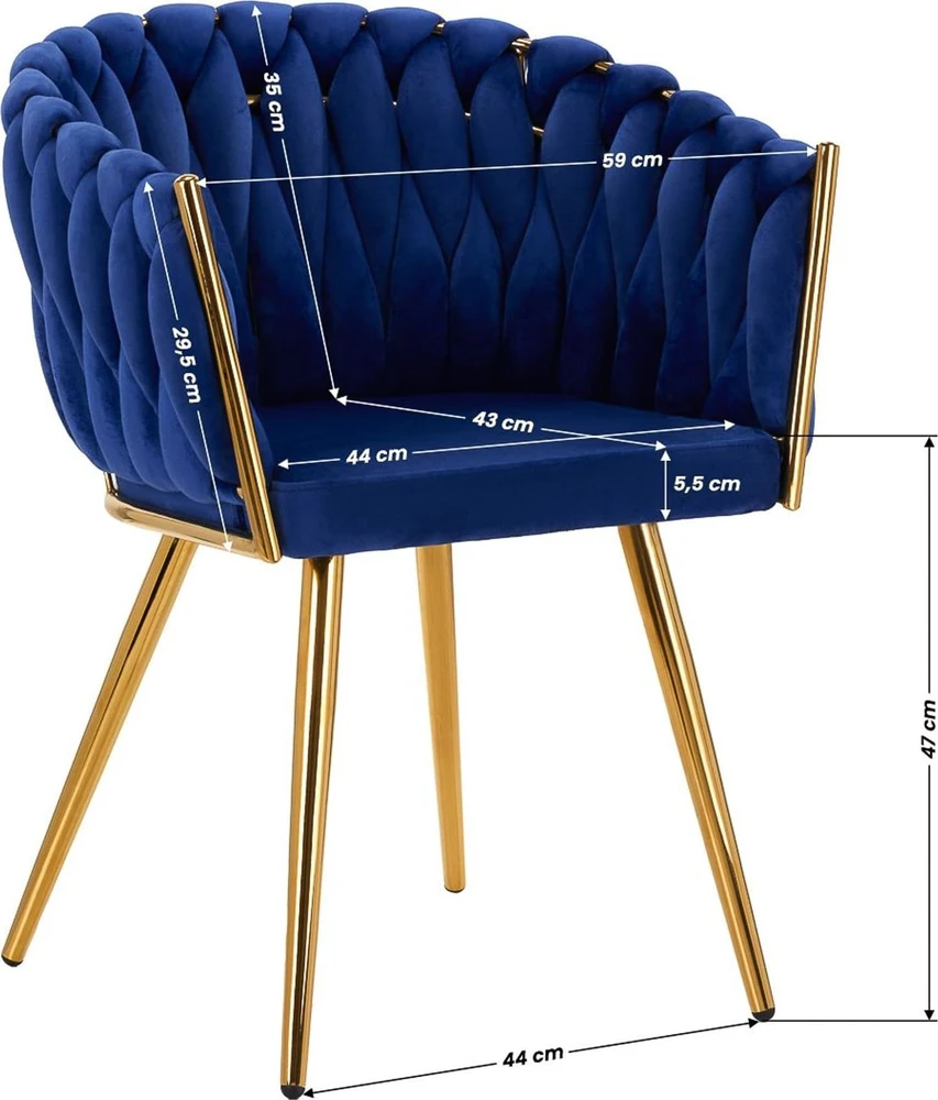 Activeshop Fotelis 4Rico QS-GW06G Velvet Mėlyna