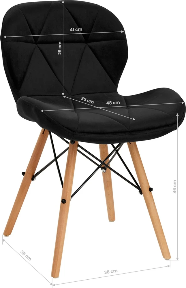 Activeshop Kėdė 4Rico QS-186 Scandi Velvet Juodas