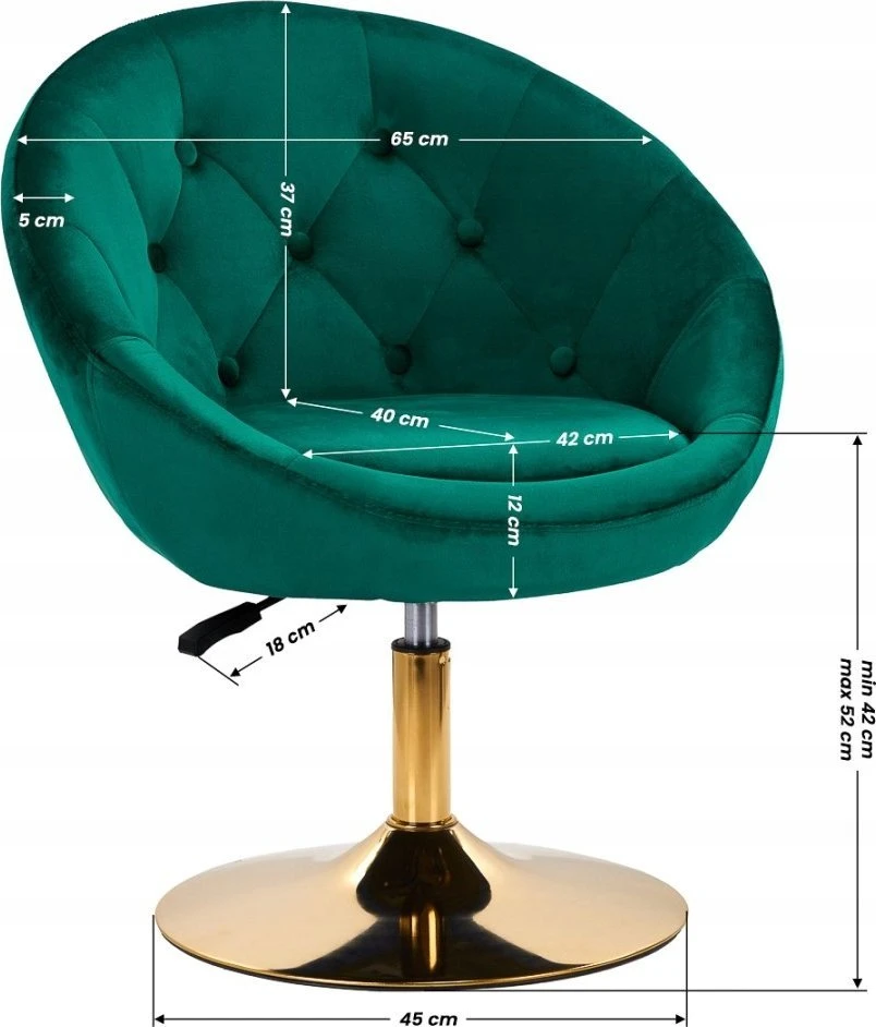 Activeshop Pasukamas fotelis 4Rico QS-BL12G Velvet Žalias