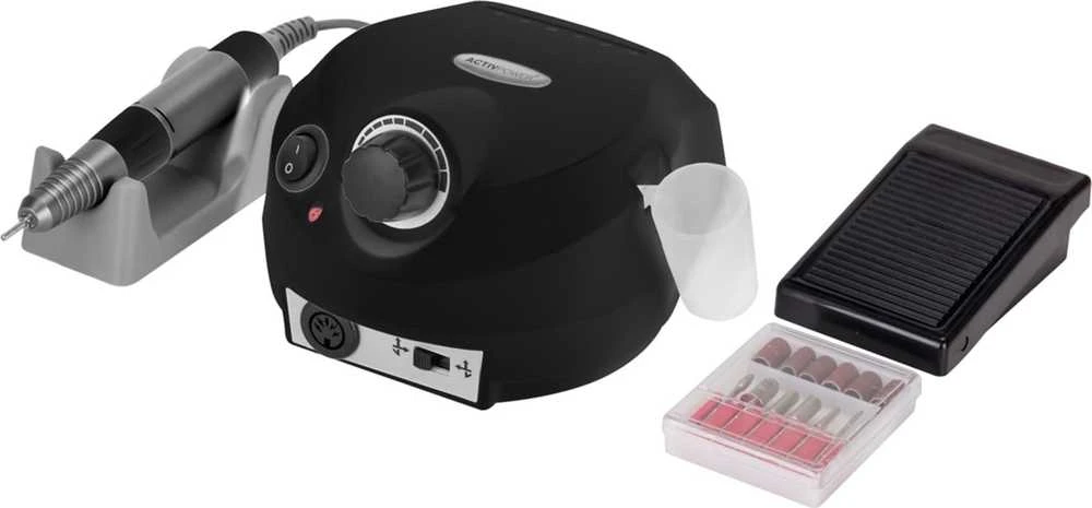 Nagų freza manikiūrui ir pedikiūrui Activeshop Activ Power J202 65W, Juoda